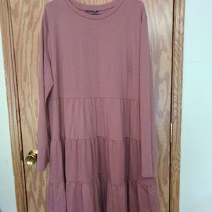 Shein Curve Long-Sleeved Mauve Dress, Size 4XL